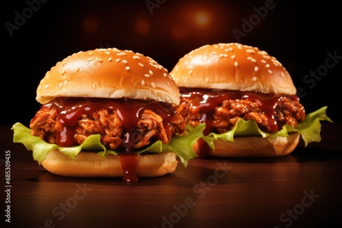 BBQ Turkey Burger Sliders - Icon on white background