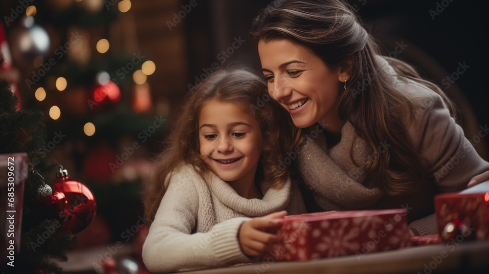 parent and child at christmas, ai generated parent and child at christmas, ai generated
