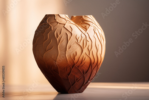Coeur veineux en céramique représentant le syndrome du cœur brisé, tako tsubo, poterie du myocarde photo