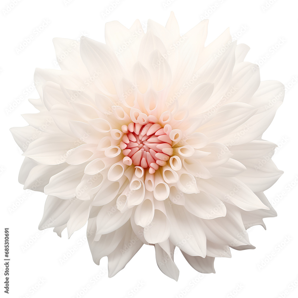 Macro image of a beautiful flower on a PNG transparent background for use in decorating projects.