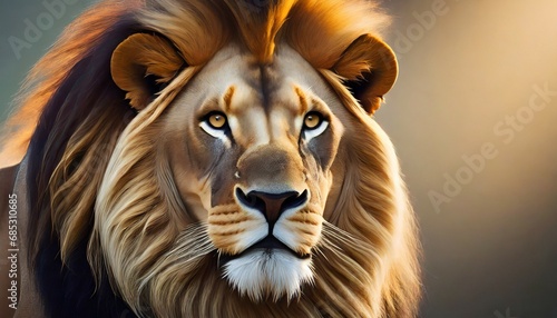 portrait of a lion hd 8k wallpaper stock photographic image