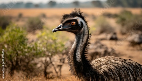 emu in its natural habitat wildlife photography generative ai