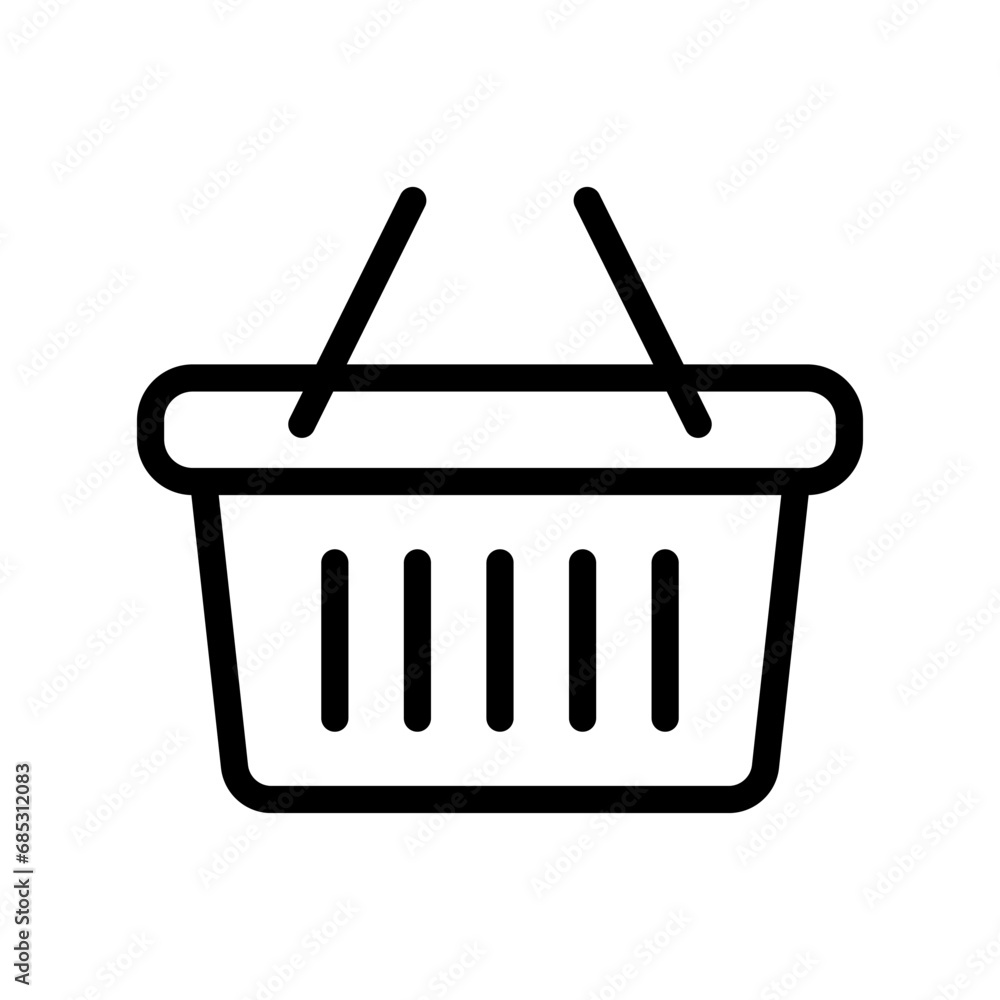 Shopping basket line icon - vector illustration Shopping basket line icon - vector illustration