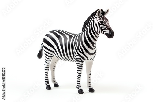 a zebra toy on a white background
