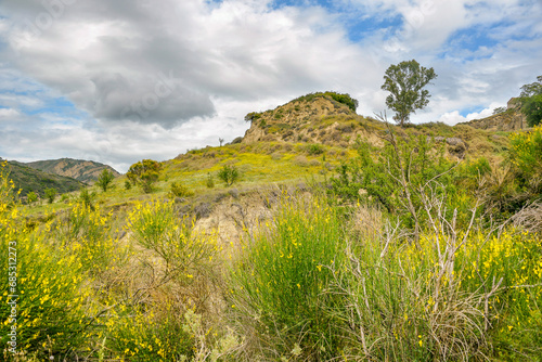 Lucania summer countryside landscape, Val d'Agri, Basilicata, Italy