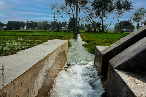 Irrigation channel in the field