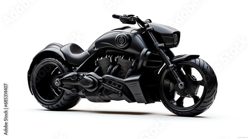 a black motorcycle on a white background © Marin