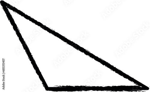 isosceles triangle icon grunge style vector