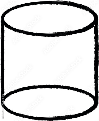 3d cylinder icon grunge style vector