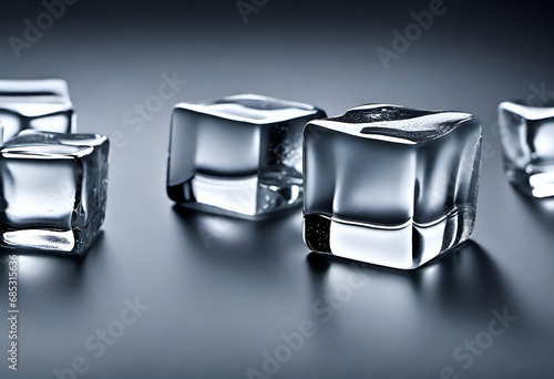 ice cubes in minimal style with simple background