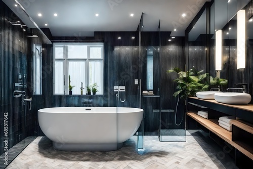 luxury interior in apartment bathroom