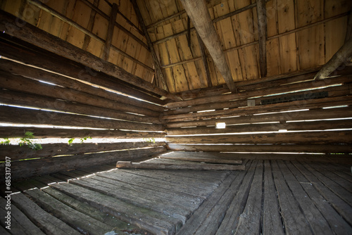 interior of an old wooden house