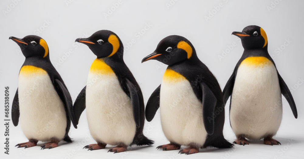 penguin family on white background penguin family on white background