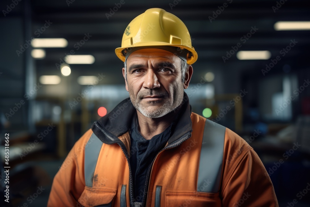 Confident Hispanic Male Factory Worker Represents Industrial Construction Industry Photorealism Confident Hispanic Male Factory Worker Represents Industrial Construction Industry Photorealism