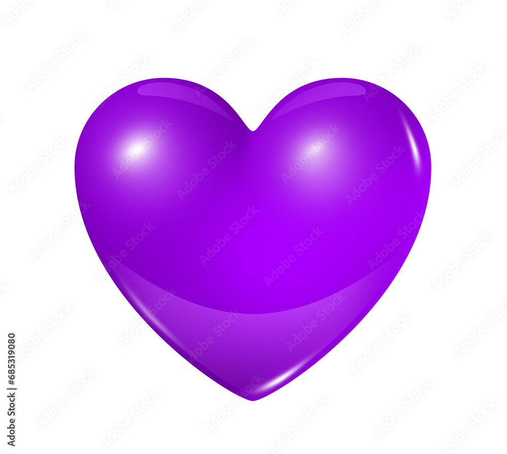 Purple Heart isolated on transparent background