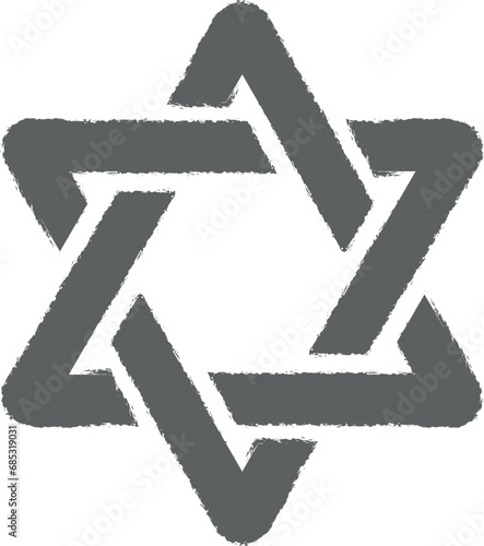 Star of David icon grunge style vector