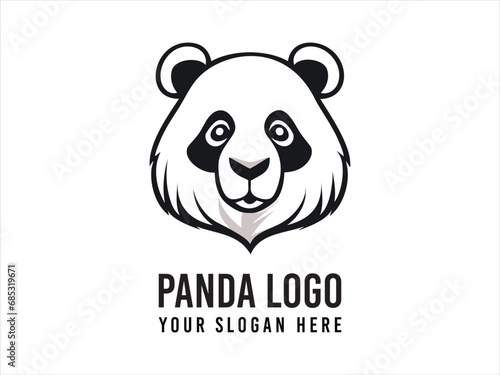 Panda mascot logo design flat art vector