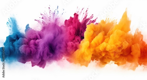 A group of colored smokes in different colors. Generative AI.