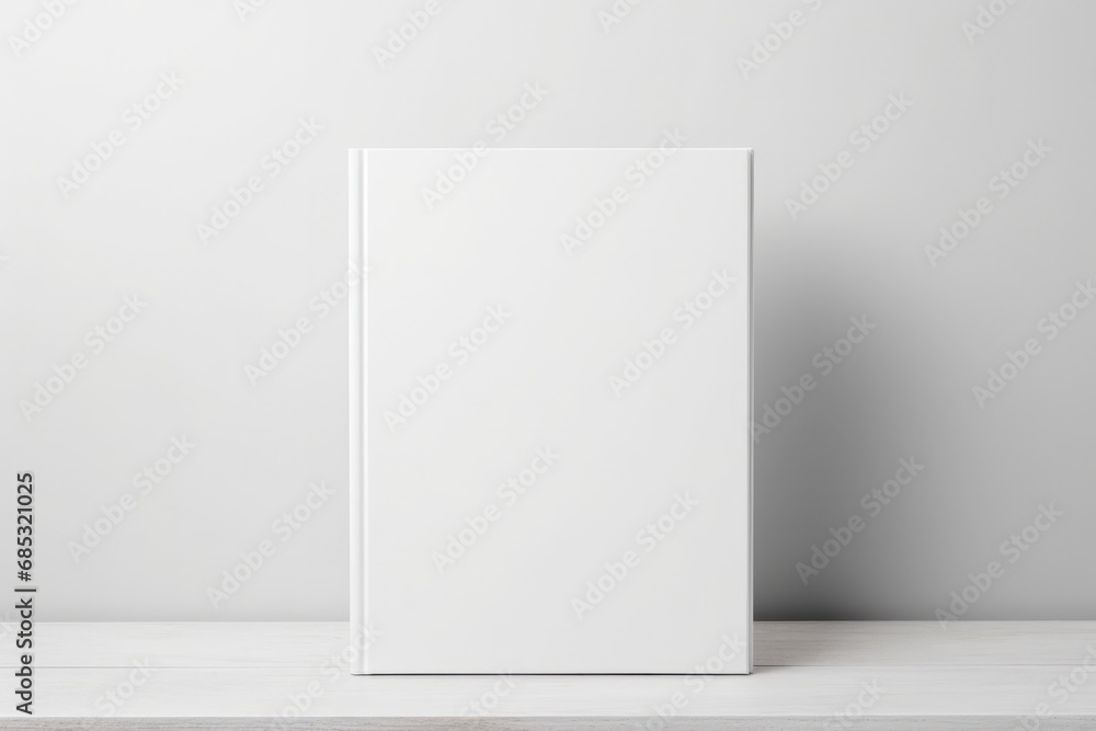 White Book Mockup With Blank Cover On White Table White Book Mockup With Blank Cover On White Table