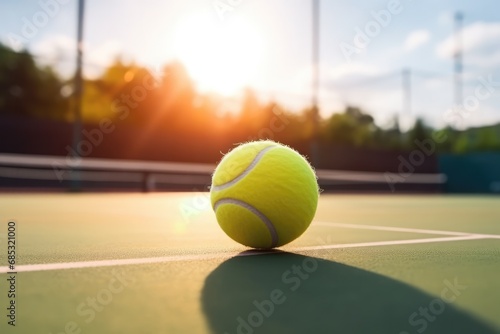 Vibrant Sports Image With Tennis Equipment On Court
