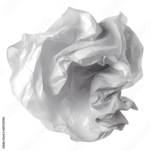 crumpled paper ball isolated transparent background (ID: 685321046)