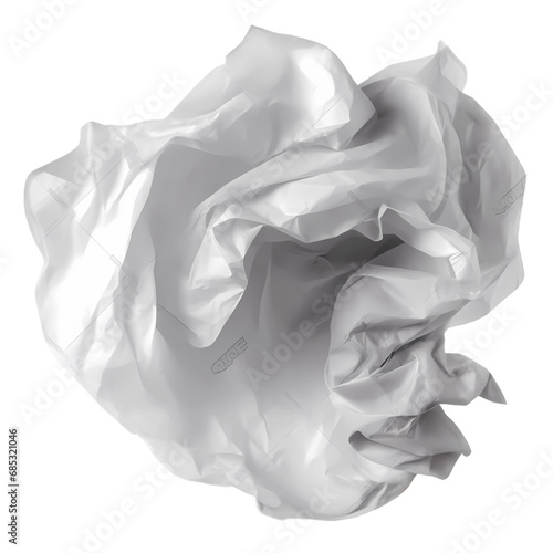 crumpled paper ball isolated transparent background photo