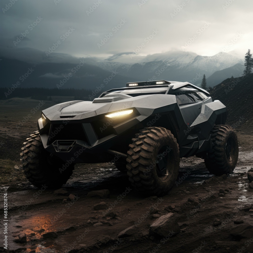 The new concept car is a futuristic vehicle. Generative AI. The new concept car is a futuristic vehicle. Generative AI.