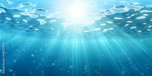 llustration of an underwater background aqua texture with the water surface, ocean, sea, or swimming pool