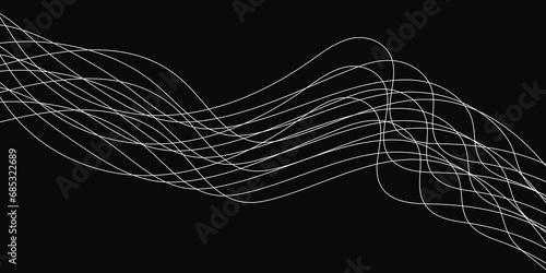 Abstract Black background with a glowing abstract waves. Abstract wave element for design. Digital frequency track equalizer, Futuristic background design. Long exposure, Light painting photography.