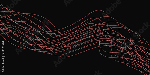Abstract Black background with a glowing abstract waves. Abstract wave element for design. Digital frequency track equalizer, Futuristic background design. Long exposure, Light painting photography.