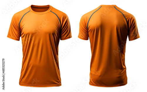 orange sports t-shirt, jersey mockup design with front and back views, generative ai