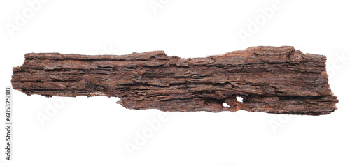 Old rotten piece of wood, signpost board isolated on white, clipping path