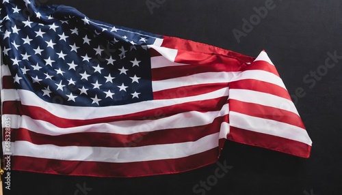 national flag of united states of america isolated on black memorial day concept
