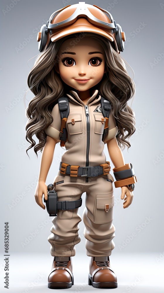 Animated illustration of a young soldier with a plain background. Animated illustration of a young soldier with a plain background.