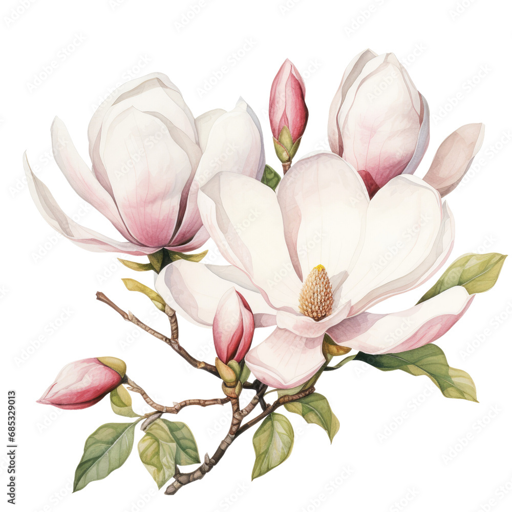 flower magnolia flower watercolor on transparent background flower magnolia flower watercolor on transparent background