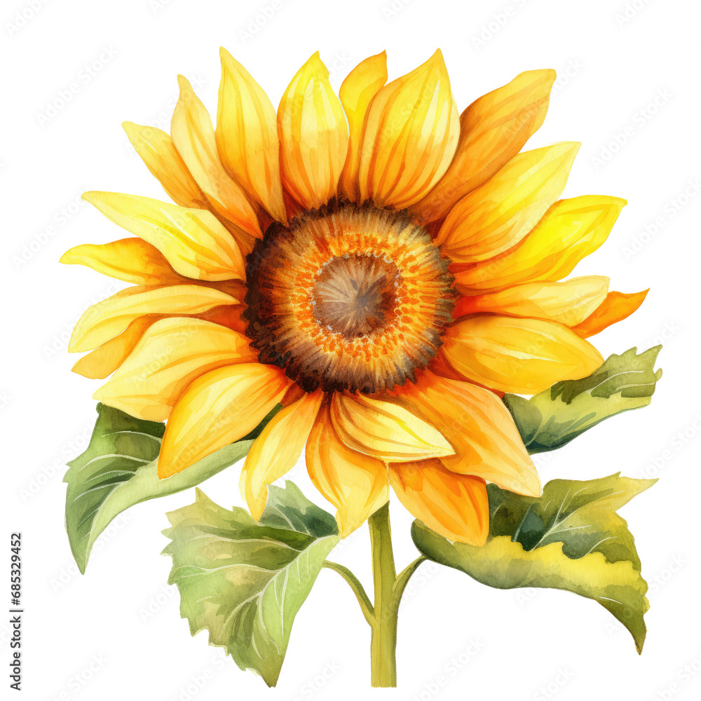 Fototapeta premium Sunflower on a transparent background