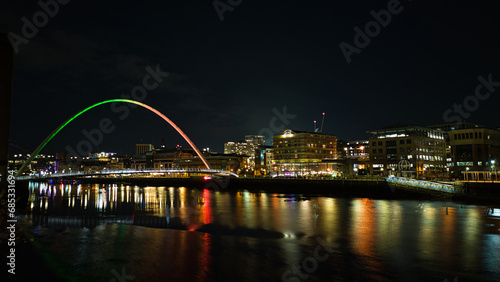 Scenic aerial photo of the bridge in Newcastle upon Tyne © Vas