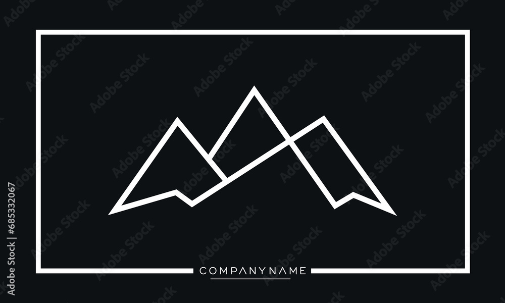 Naklejka premium A Line art icon Logo of a Mountain 
