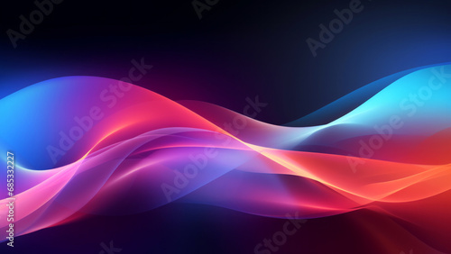Abstract power neon pink purple waves design with smooth curves and soft shadows on clean modern background. Fluid gradient motion of dynamic lines on minimal backdrop