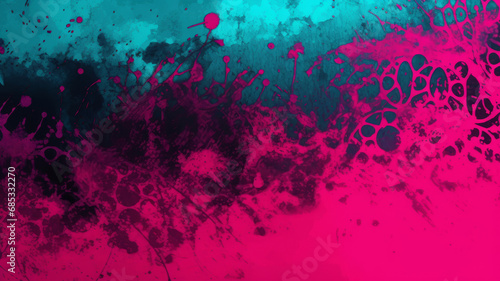 Colorful Abstract cyan and magenta paint background.