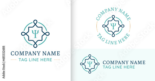 Logotipo ornamental clássico para psicólogo