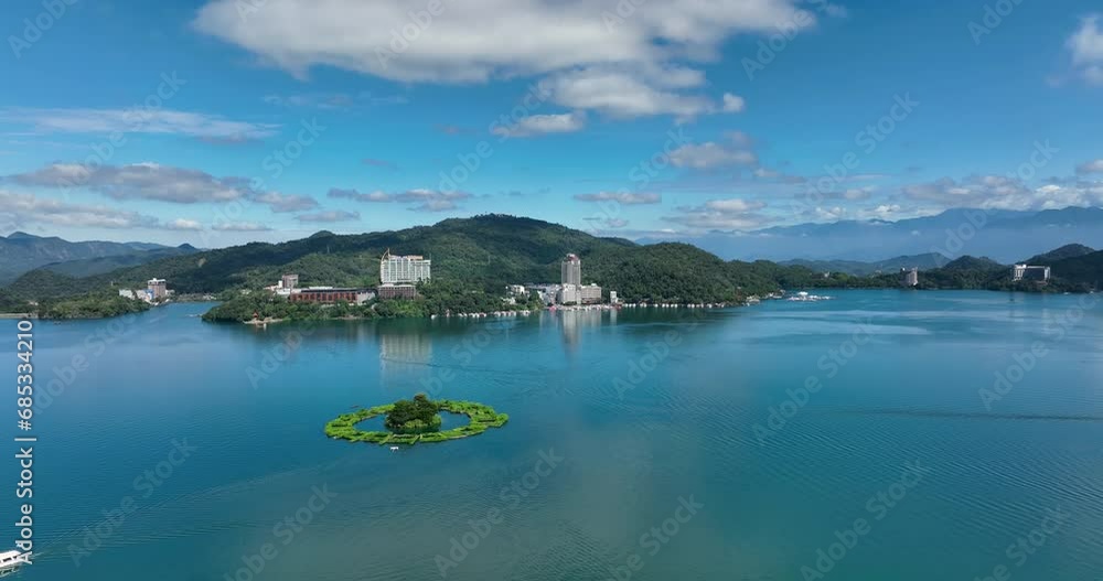 Drone fly over Sun Moon Lake in Nantou of Taiwan Drone fly over Sun Moon Lake in Nantou of Taiwan