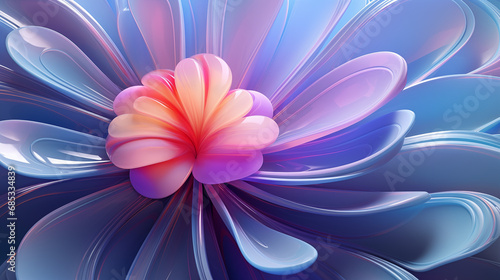 Sublime glowing bloom, luminous abstract 3D beauty floralscapes