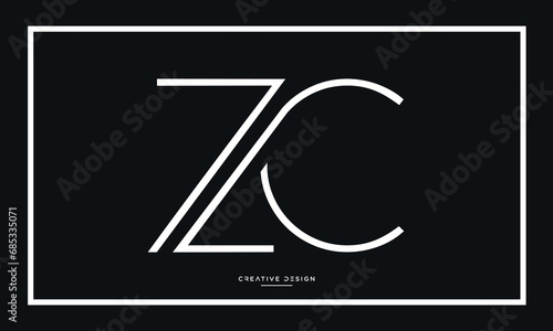 Alphabet letters icon logo ZC or CZ