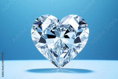 heart diamant on blue  AI generated