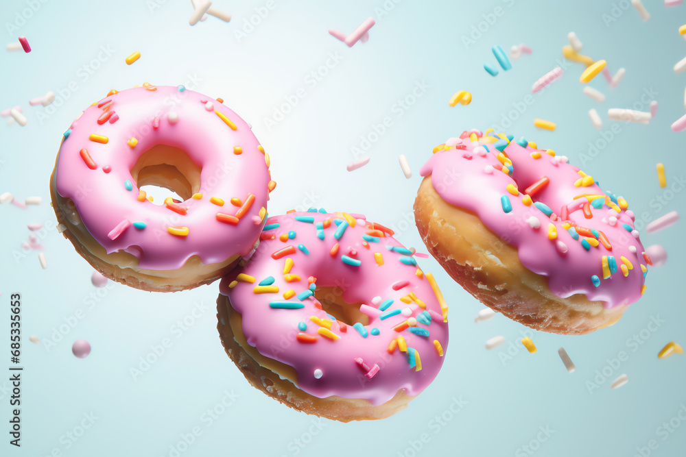donuts in the air, AI generated donuts in the air, AI generated