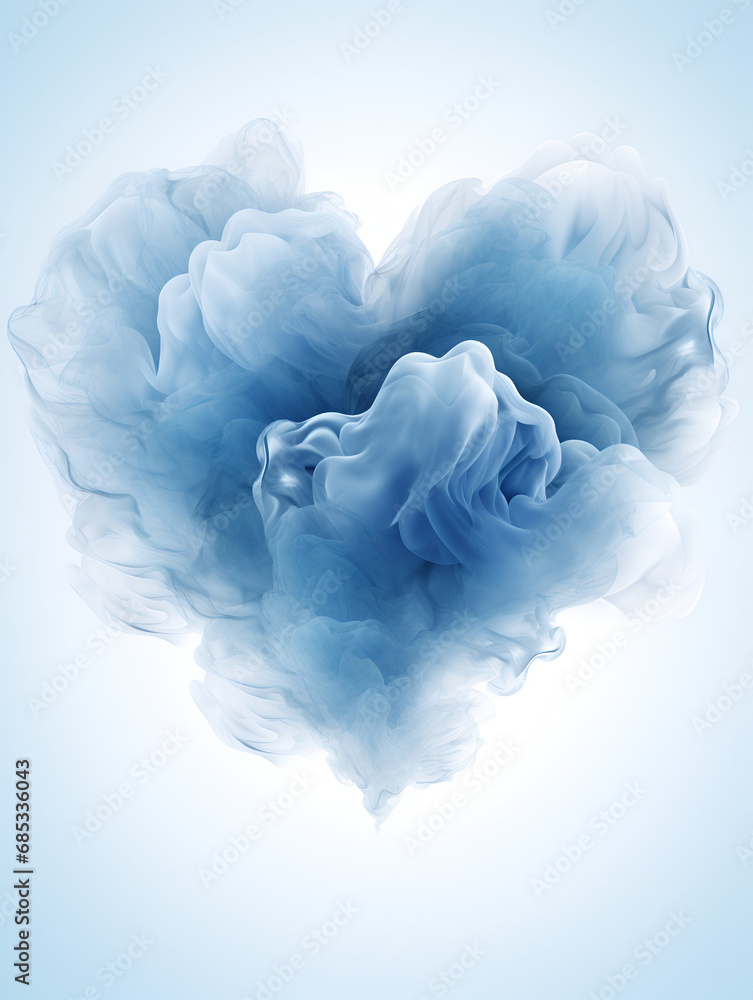 Illustration background of smoky soft blue heart shaped cloud Illustration background of smoky soft blue heart shaped cloud