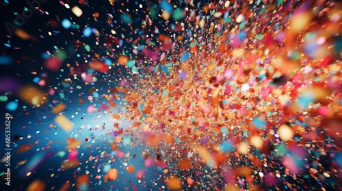 An HD capture of a seamless confetti storm, a kaleidoscope of lively tones converging to create an immersive and whimsical background that radiates energy.