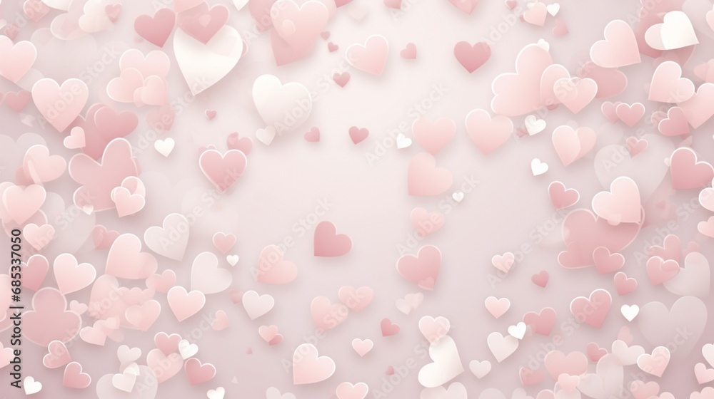 imagine Soft pink and ivory backdrop featuring an intricate arrangement of hearts and dots, forming a seamless pattern