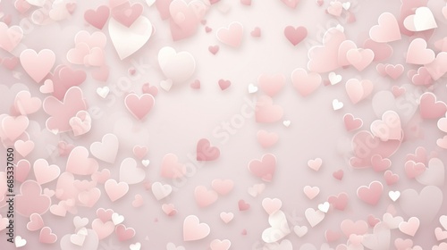 imagine Soft pink and ivory backdrop featuring an intricate arrangement of hearts and dots, forming a seamless pattern